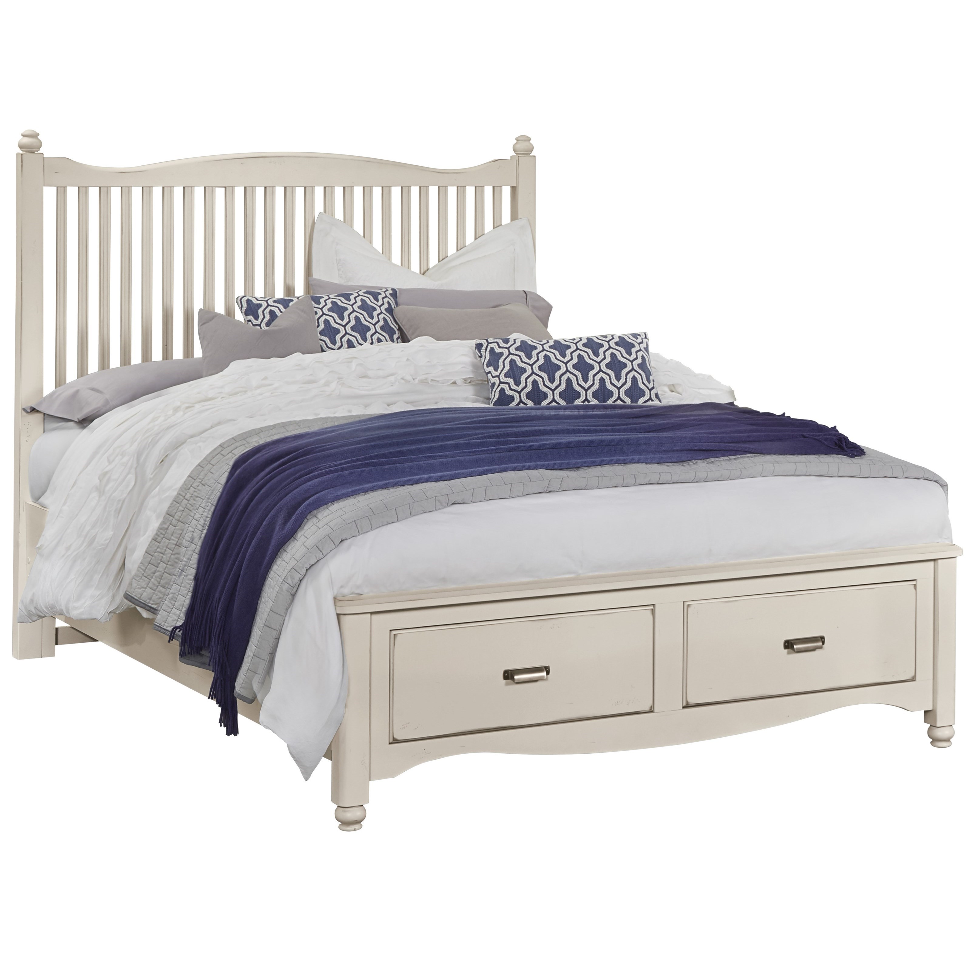 Vaughan Bassett American Maple Solid Wood Queen Slat Storage Bed